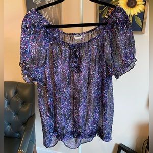 Women’s Sheer Blouse With Floral Print